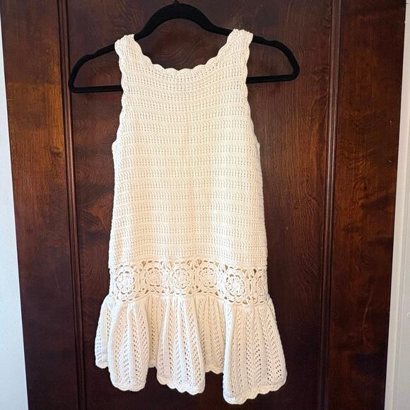 Gap Kids Crochet Knit Sleeveless Dress Girls M (8) | Ivory Sweater Dress - Picture 4 of 9
